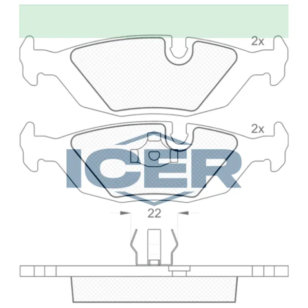 Тормозные колодки Icer 180422 задние/ дисковые photo 2