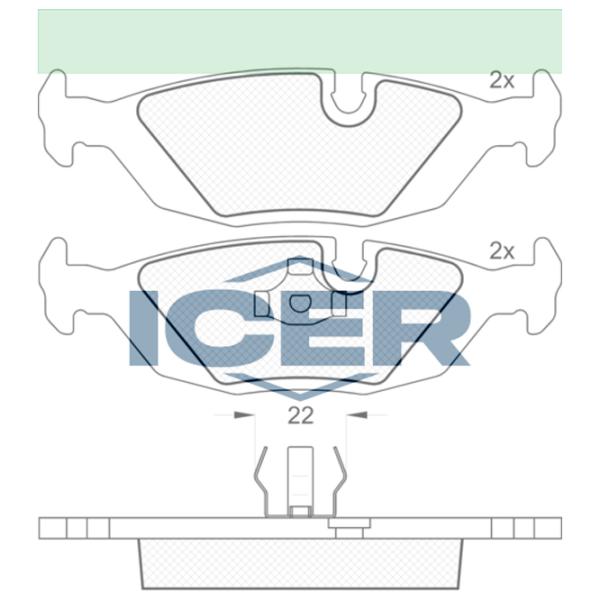 Тормозные колодки Icer 180422 задние/ дисковые photo 2