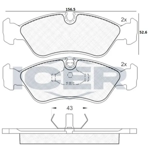Plăcuțe de frână Icer 180758 față/ disk photo 2