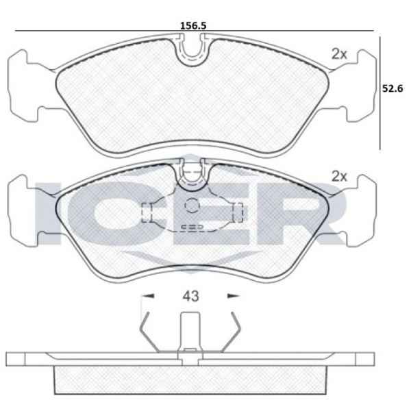 Plăcuțe de frână Icer 180758 față/ disk photo 2