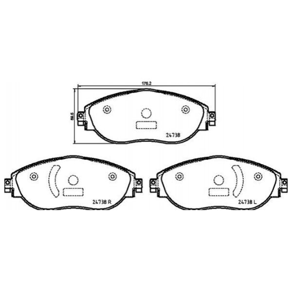 Тормозные колодки Brembo P 85 166 передние/ дисковые photo 2 Тормозные колодки Brembo P 85 166 передние/ дисковые photo 2