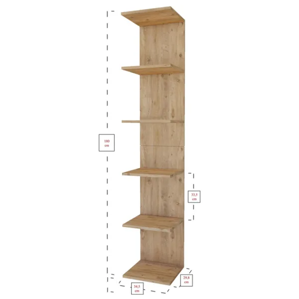 Стеллаж Fabulous 6 Shelves 064AB0E63 180см x 34.5см x 29.8см cm/ ДСП/ Pine photo 2