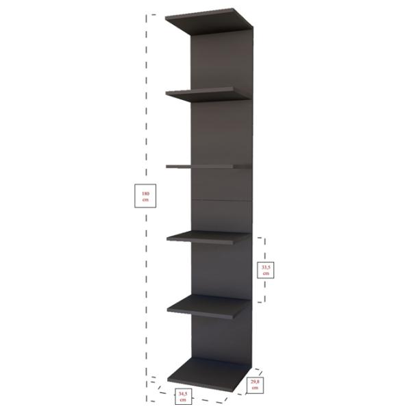 Стеллаж Fabulous 6 Shelves BCFAF8CA5 180см x 34.5см x 29.8см cm/ ДСП/ Anthracite photo 3
