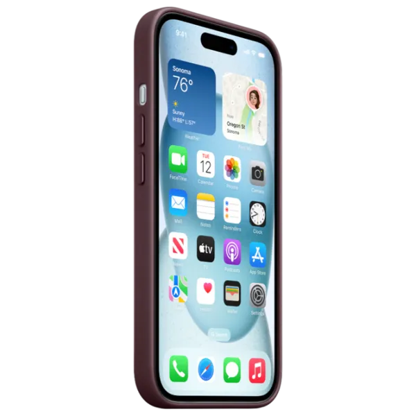 Husă pentru smartphone Apple iPhone 15 Apple/ MagSafe Back/ FineWoven/ Mulberry Cherry photo 3 Husă pentru smartphone Apple iPhone 15 Apple/ MagSafe Back/ FineWoven/ Mulberry Cherry photo 3