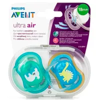 Suzetă cu tetina rotundă Philips Avent Ultra Air SCF349/ 11 pentru băieți/ 18 luni -/ Silicon/ Multicolor photo 2
