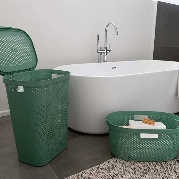 Coș pentru rufe Curver Infinity Recycled 60 l/ Plastic/ Green photo 3