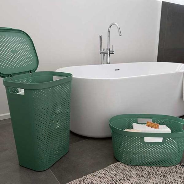 Coș pentru rufe Curver Infinity Recycled 60 l/ Plastic/ Green photo 3