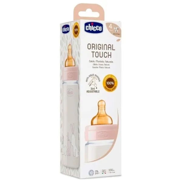 Biberon Chicco Original Touch pentru fetițe/ 330 ml/ Transparent photo 2