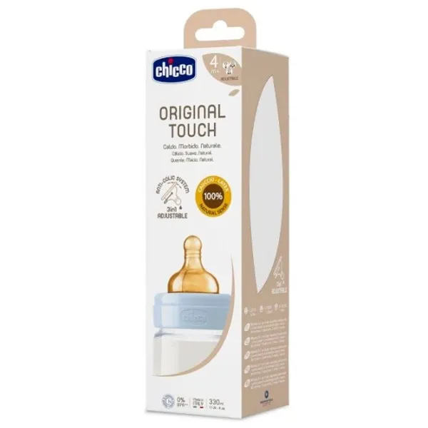 Biberon Chicco Original Touch 276342 pentru băieți/ 330 ml/ Transparent photo 2