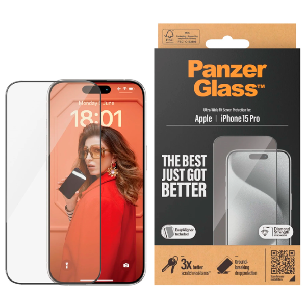 Sticlă de protecție Apple iPhone 15 Pro PanzerGlass / 2.5D photo 3