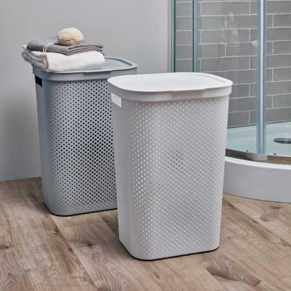 Coș pentru rufe Curver Infinity Recycled 60 l/ Plastic/ Gray photo 2