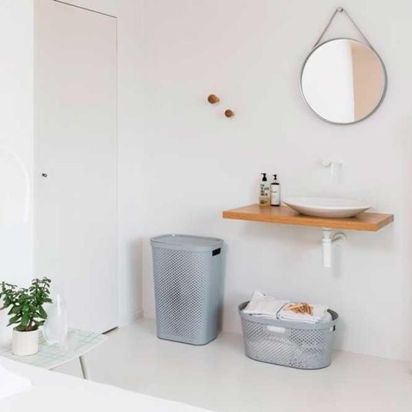 Coș pentru rufe Curver Infinity Recycled 60 l/ Plastic/ Gray photo 3