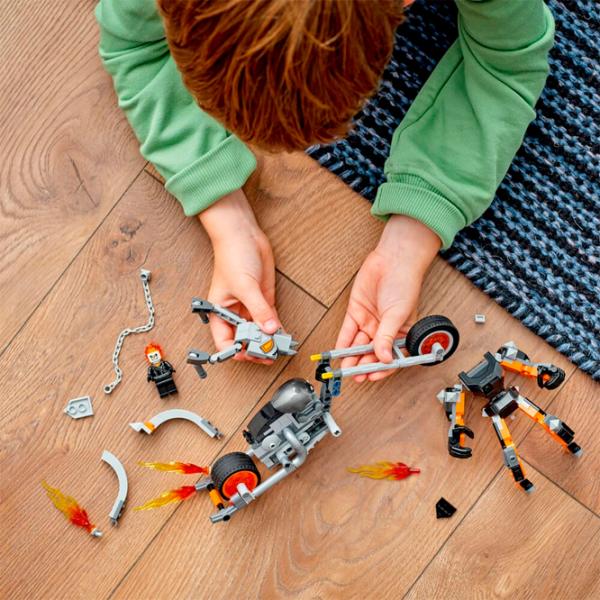 Constructor LEGO Ghost Rider Mech & Bike Personaj de desene animate/ Multicolor photo 6