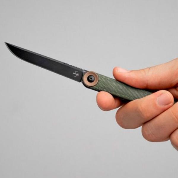 Нож Boker Plus Kaizen Green Canvas Micarta 01BO391 карманный/ D2 photo 4 Нож Boker Plus Kaizen Green Canvas Micarta 01BO391 карманный/ D2 photo 4