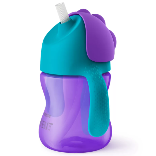 Sticluță cu pai Philips SCF796/ 02 200 ml 9 luni/ Plastic/ Purple photo 2