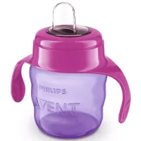 Sticluță cu pai Philips SCF551/ 03 200 ml 6 luni/ Polipropilenă/ Purple photo 2
