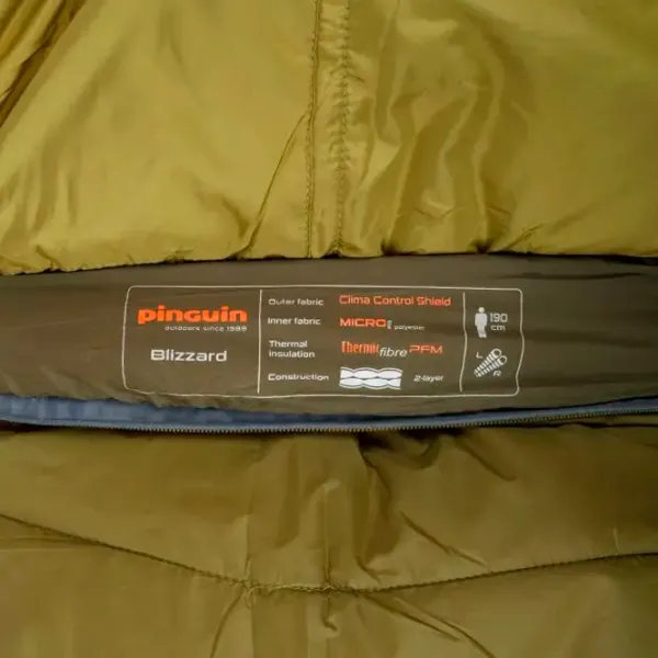 Спальный мешок Pinguin Blizzard Wide PFM 190 Right Polyester/ Хаки photo 4