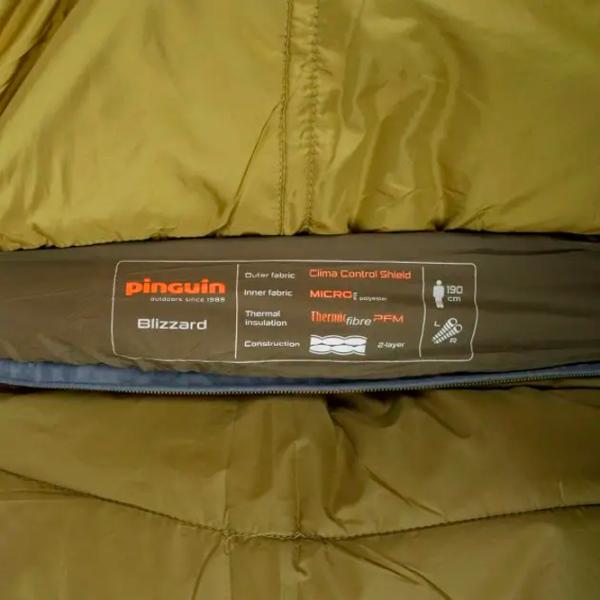 Спальный мешок Pinguin Blizzard Wide PFM 190 Right Polyester/ Хаки photo 4