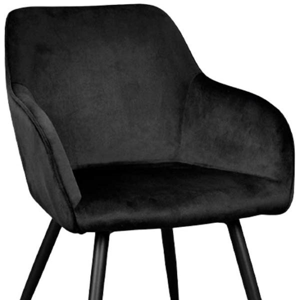 Scaun de bucătărie DecoPrim Airis Catifea/ Black Black photo 2 Scaun de bucătărie DecoPrim Airis Catifea/ Black Black photo 2