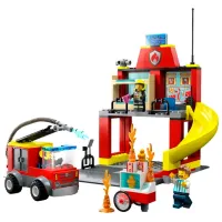 Constructor LEGO Fire Station and Fire Truck Pompieri/ Multicolor photo 2
