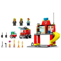 Constructor LEGO Fire Station and Fire Truck Pompieri/ Multicolor photo 6