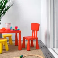 Детский садовый стул Ikea Mammut Пластик/ Пластик/ Красный photo 2
