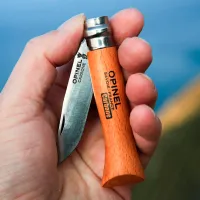 Cuțit Opinel Carbon Steel Wood Nr. 8 113080 de buzunar/ XC90 photo 5