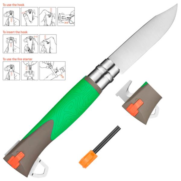 Нож Opinel Explore Green Tick Remover N12 охотничий/ Sandvik 12C27 photo 2