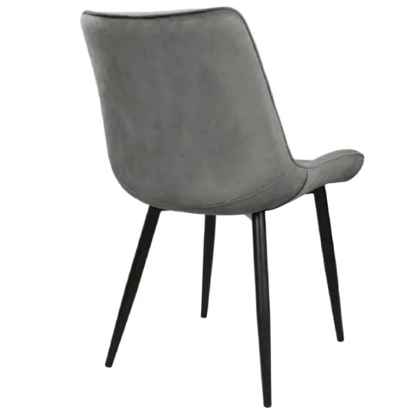 Кухонный стул DecoPrim Hans Бархат/ Тёмно-серый Черный photo 4