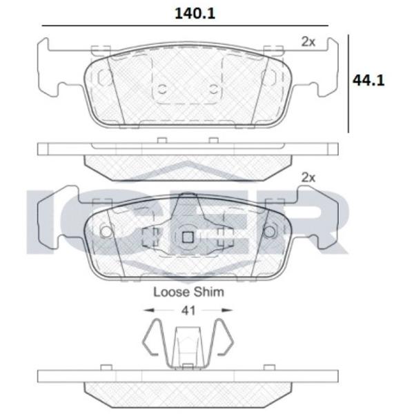 Plăcuțe de frână Icer 182115-202 față/ disk photo 2