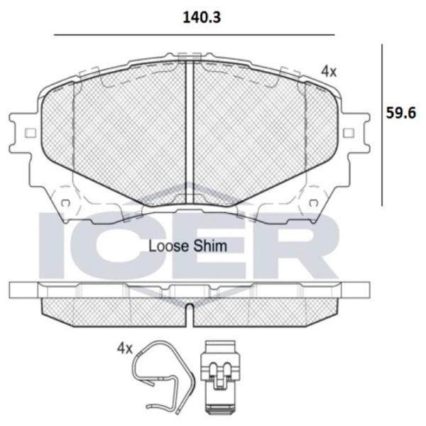 Тормозные колодки Icer 182126 передние/ дисковые photo 2 Тормозные колодки Icer 182126 передние/ дисковые photo 2