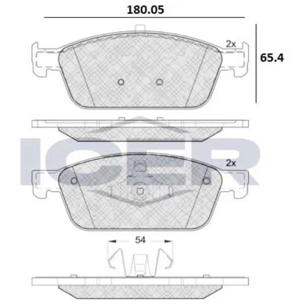 Тормозные колодки Icer 182134 передние/ дисковые photo 2
