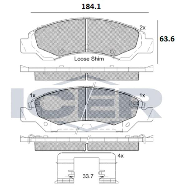 Тормозные колодки Icer 182138 передние/ дисковые photo 2 Тормозные колодки Icer 182138 передние/ дисковые photo 2