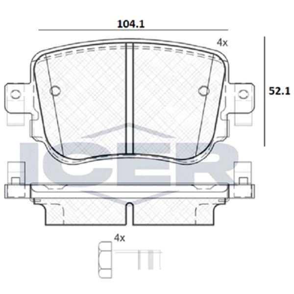 Тормозные колодки Icer 182152 задние/ дисковые photo 2 Тормозные колодки Icer 182152 задние/ дисковые photo 2