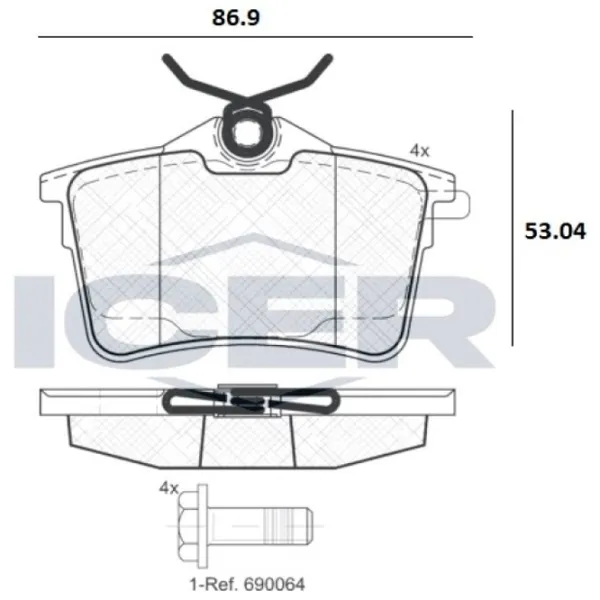 Тормозные колодки Icer 181895 задние/ дисковые photo 2 Тормозные колодки Icer 181895 задние/ дисковые photo 2