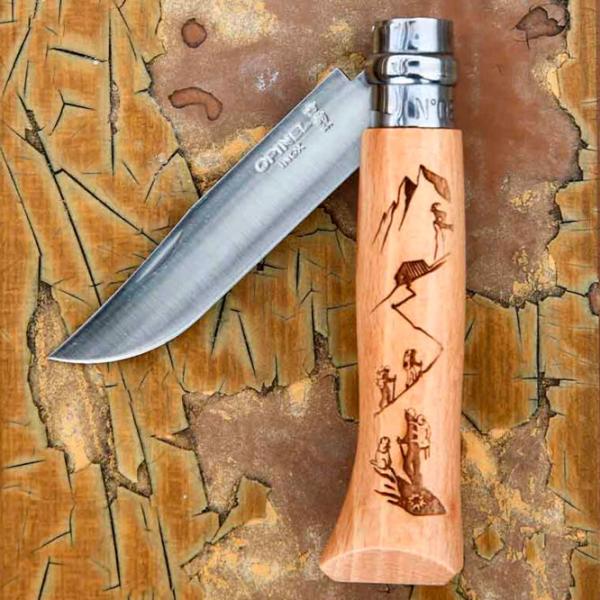 Cuțit Opinel Stainless Steel Engraving Hiking Nr. 8 sport/ Sandvil 12C27 photo 2