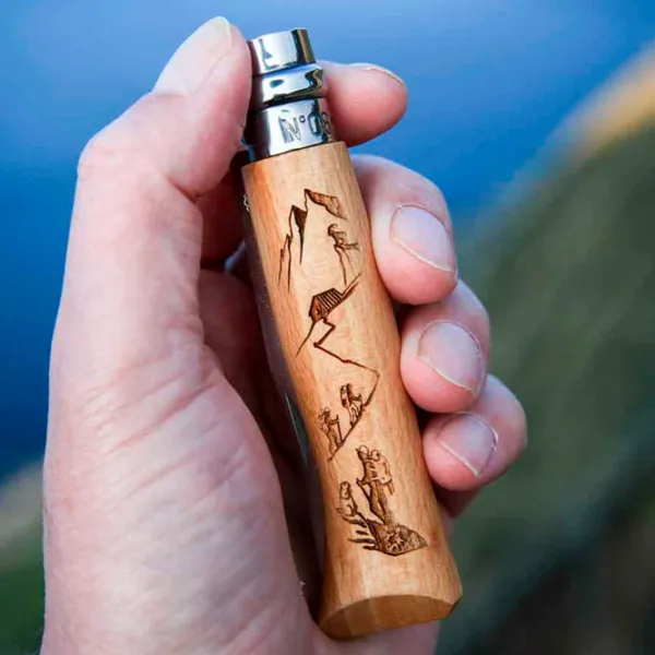Cuțit Opinel Stainless Steel Engraving Hiking Nr. 8 sport/ Sandvil 12C27 photo 3