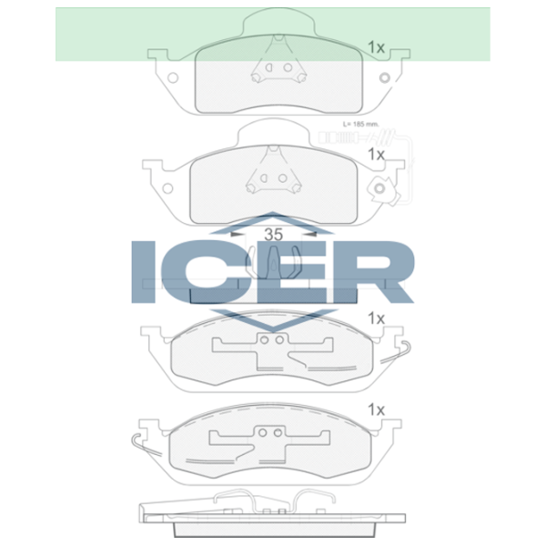 Тормозные колодки Icer 181276 передние/ дисковые photo 2 Тормозные колодки Icer 181276 передние/ дисковые photo 2