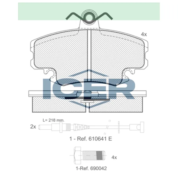 Тормозные колодки Icer 180993-700 передние/ дисковые photo 2