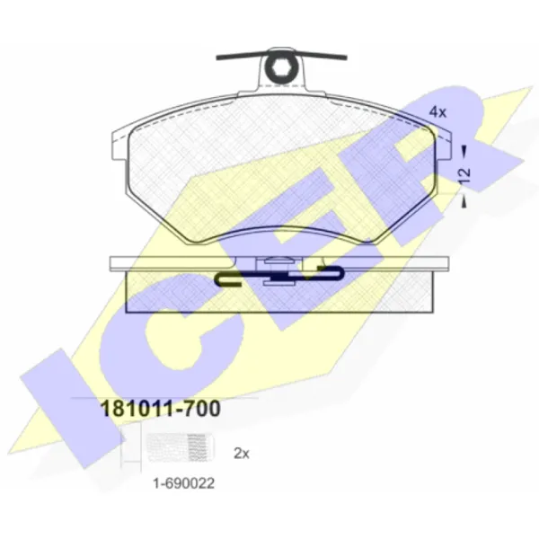 Тормозные колодки Icer 181011-700 передние/ дисковые photo 2