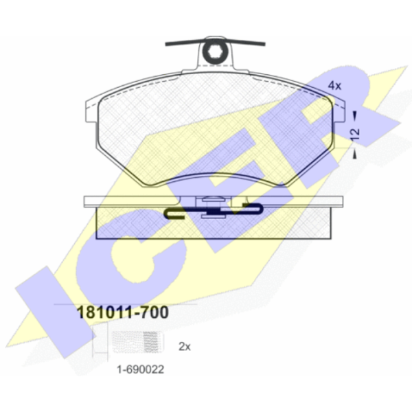 Тормозные колодки Icer 181011-700 передние/ дисковые photo 2