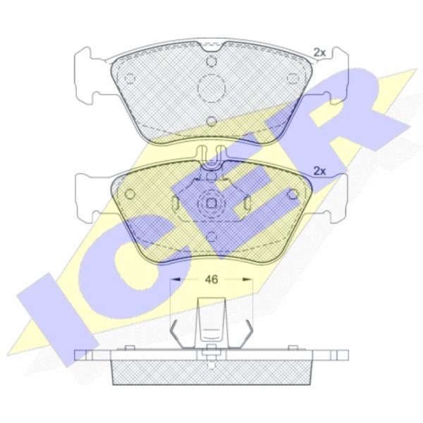 Тормозные колодки Icer 181115 передние/ дисковые photo 2 Тормозные колодки Icer 181115 передние/ дисковые photo 2