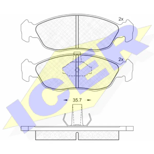 Тормозные колодки Icer 181121 передние/ дисковые photo 2 Тормозные колодки Icer 181121 передние/ дисковые photo 2