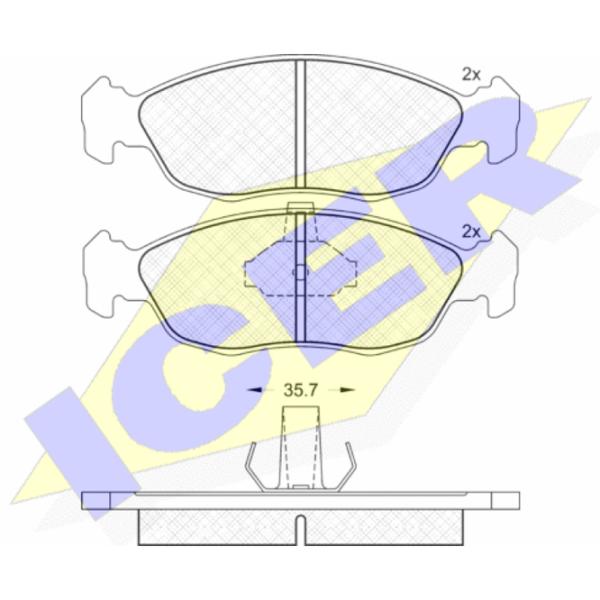 Тормозные колодки Icer 181121 передние/ дисковые photo 2 Тормозные колодки Icer 181121 передние/ дисковые photo 2
