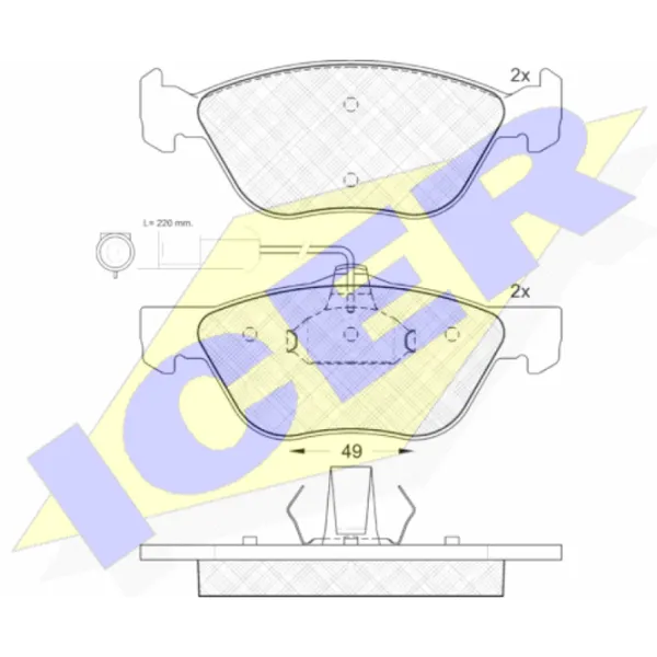 Plăcuțe de frână Icer 181125 față/ disk photo 2