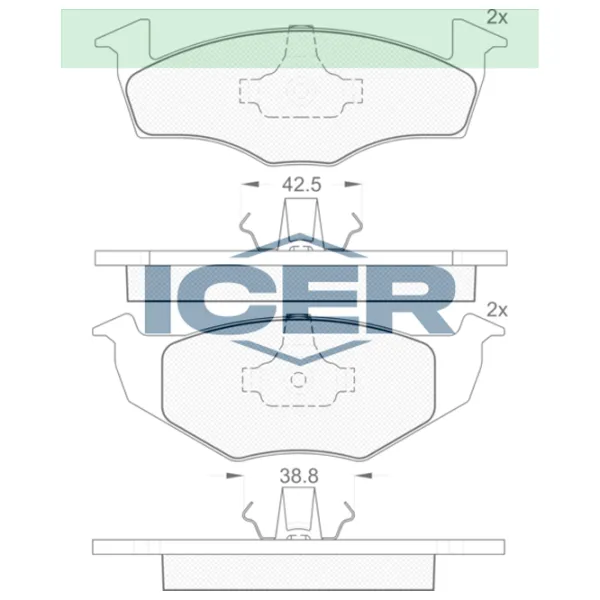 Тормозные колодки Icer 181130 передние/ дисковые photo 2