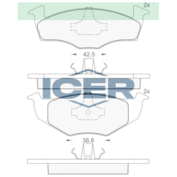 Тормозные колодки Icer 181130 передние/ дисковые photo 2