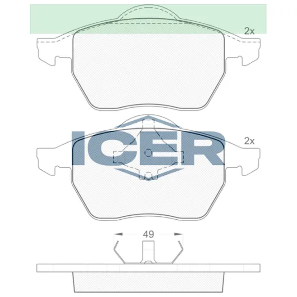 Plăcuțe de frână Icer 181139 față/ disk photo 2 Plăcuțe de frână Icer 181139 față/ disk photo 2