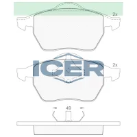 Plăcuțe de frână Icer 181139 față/ disk photo 2