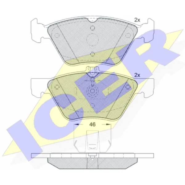 Тормозные колодки Icer 181159 передние/ дисковые photo 2 Тормозные колодки Icer 181159 передние/ дисковые photo 2